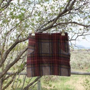 Mini pencil skirt with a plaid pattern.